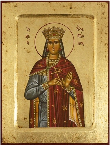 Icon: Holy Martyr Alexandra of Rome and Nicomedia - B4 (7.1''x9.4'' (18x24 cm))