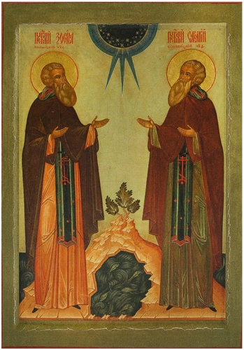 Icon: Holy Venerable Zosimas and Sabbatius of Solovki - PZS42