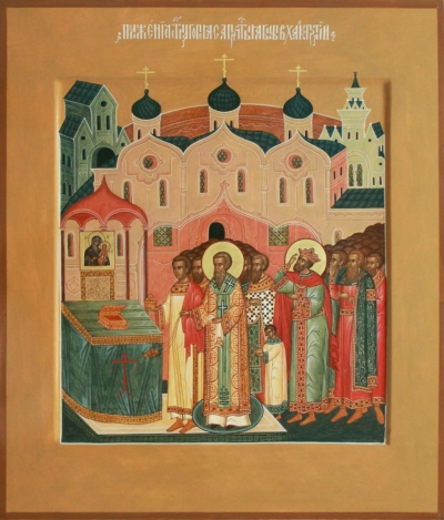 Icon: Deposition of the Venerable Girdle of the Most Holy Theotokos - O