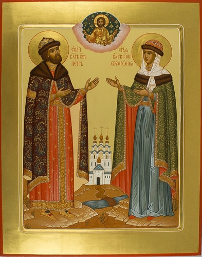 Icon - Holy Venerable Princes Peter and Thebroniya - I2