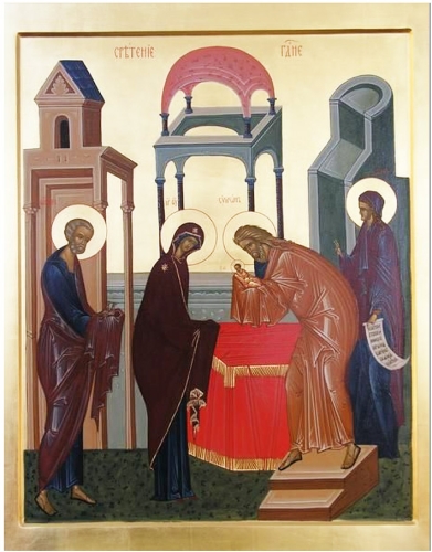 Icon: the Meeting of the Lord in the Temple - O
