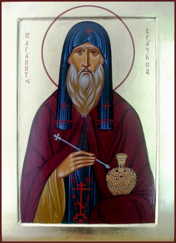 Icon: Holy Venerable Agapit of the Kievan  Caves, the Unmercenary - O