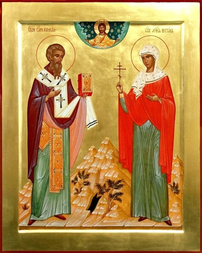 Icon: Holy Martyrs Stt. Cyprian and Justina - O