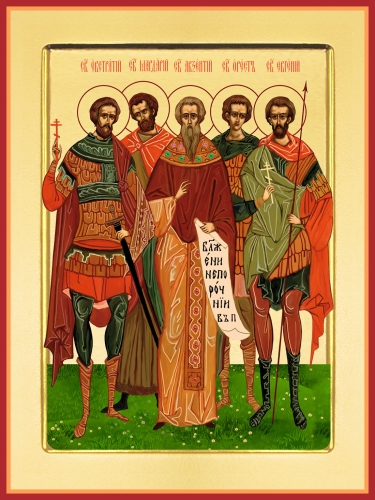 Icon: Holy Five Martyrs (Stt. Eustratius, Mardarius, Auxentius, Orest and Eugene) - O