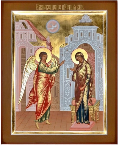 Icon: Annunciation of the Most Holy Theotokos - P (8.3''x9.4'' (21x24 cm))