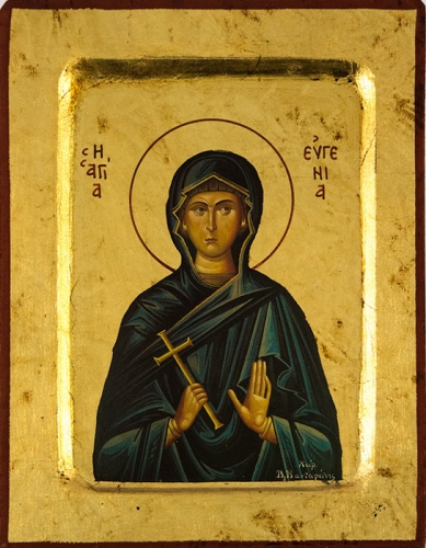 Icon: Holy Hosiomartyr Eugenia of Rome - 2257 (5.5''x7.1'' (14x18 cm))