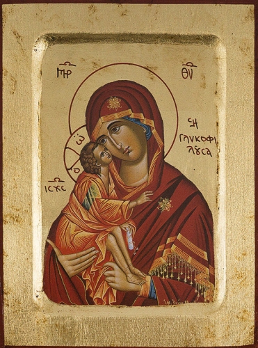 Icon of the Most Holy Theotokos the Sweet Kissing - 2779 (5.5''x7.1'' (14x18 cm))