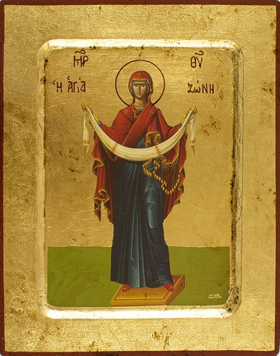 Icon: the Belt of the Most Holy Theotokos - 3106 (5.5''x7.1'' (14x18 cm))