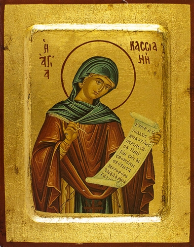 Icon: Holy Venerable St. Cassia of Constantinople - 2921 (5.5''x7.1'' (14x18 cm))