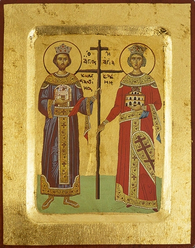 Icon: Holy Equal-to-the-Apostles St. Emperor Constatine and Empress Helen - 2926 (5.5''x7.1'' (14x18 cm))