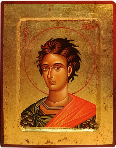 Icon: Holy Martyr Nestor of Thessalonica (5.5''x7.1'' (14x18 cm))