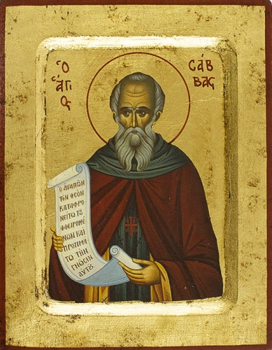 Icon: Holy Venerable Sabba the Sanctified - 2867 (5.5''x7.1'' (14x18 cm))