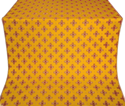 Bishop silk (rayon brocade) (yellow/gold with claret)