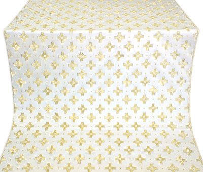 Bishop silk (rayon brocade) (white/gold)