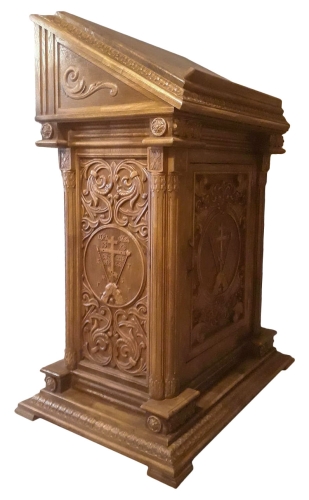 Double carved church lectern - U3