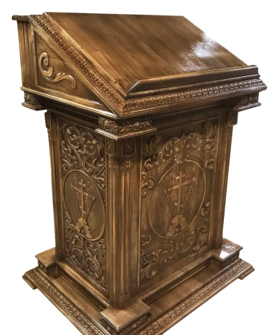 Double carved church lectern - U13