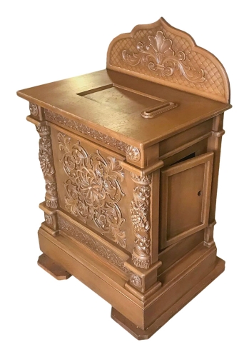 Carved church donation table - U1