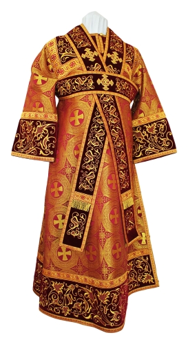 Embroidered Subdeacon vestments - Iris (claret-gold)