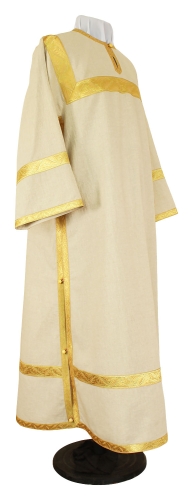 Clergy stikharion - natural linen (white-gold) 