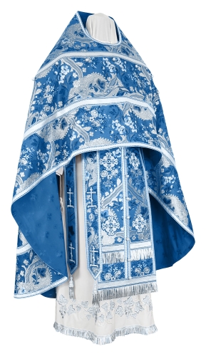 Russian Priest vestments - metallic brocade BG6 (blue-silver)