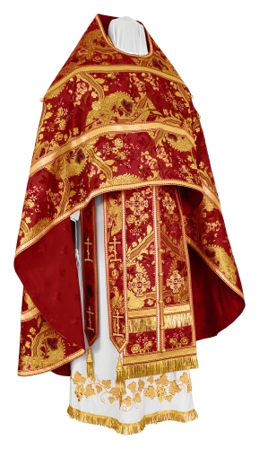 Russian Priest vestments - metallic brocade BG6 (claret-gold)