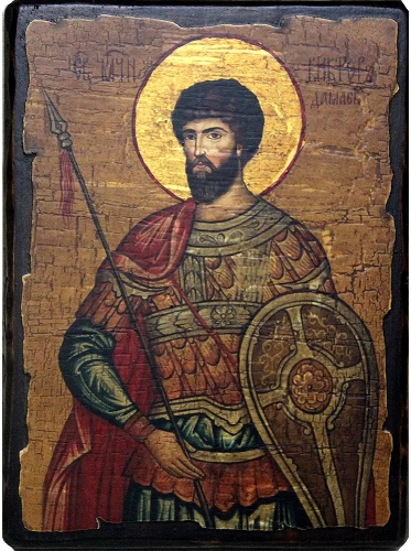 Icon: Holy Martyr Victor of Damascus - 5 (5.1''x6.7'' (13x17 cm))