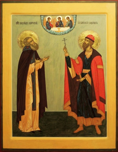 Icon: Holy Venerable Alexander of Svir' and Holy Right-Believing Great Prince Alexander of Neva - I