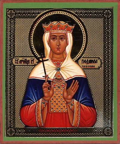 Religious Orthodox icon: Holy Martyr Princess Ludmila of Czech