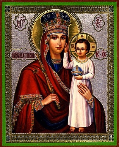 Religious Orthodox icon: Theotokos "Look at Humility"