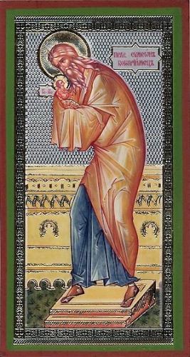 Religious Orthodox icon: Holy Righteous Simeon the Receiver of God