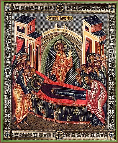 Religious Orthodox icon: Dormition of the Most Holy Theotokos