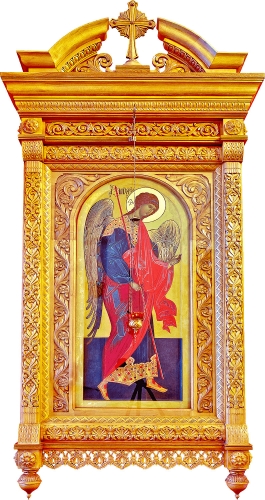 Theophany carved wall icon case (kiot) - P20