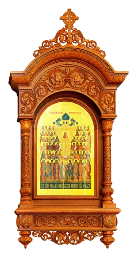 Annunciation carved wall icon case (kiot)