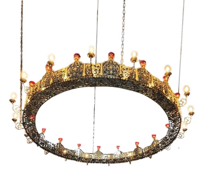 One-layer church chandelier (horos) - Polotsk (18 lights)