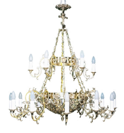 Two-layer church chandelier  - 2-18 (18 lights)