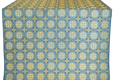 Gornen silk (rayon brocade) (blue/gold)