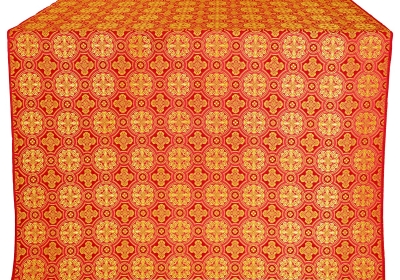 Gornen silk (rayon brocade) (red/gold)