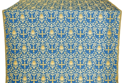 Adamant silk (rayon brocade) (blue/gold)