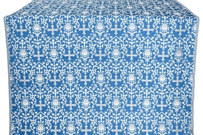 Adamant silk (rayon brocade) (blue/silver)