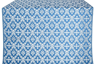 Pochaev silk (rayon brocade) (blue/silver)