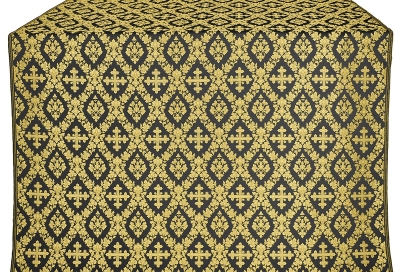 Pochaev silk (rayon brocade) (black/gold)