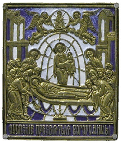 Metal icon - Dormition of the Most Holy Theotokos