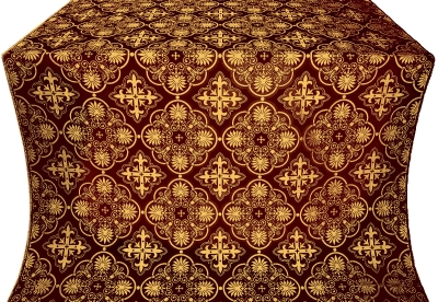 Pskov silk (rayon brocade) (claret/gold)
