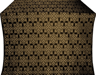 Smolensk Posad silk (rayon brocade) (black/gold)