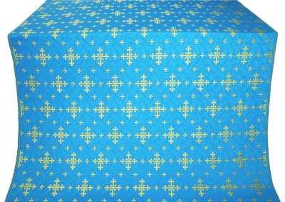 Belozersk silk (rayon brocade) (blue/gold)