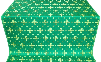 Belozersk silk (rayon brocade) (green/gold)