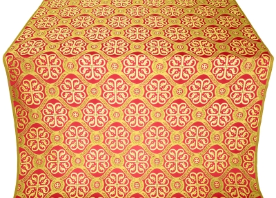 Poutivl' silk (rayon brocade) (red/gold)