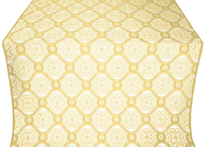 Poutivl' silk (rayon brocade) (white/gold)