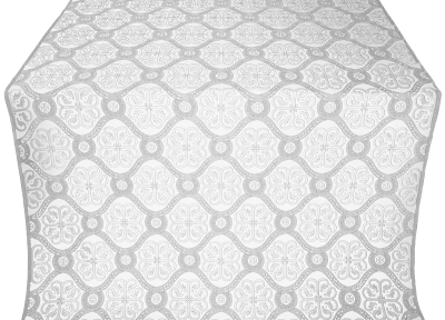 Poutivl' silk (rayon brocade) (white/silver)