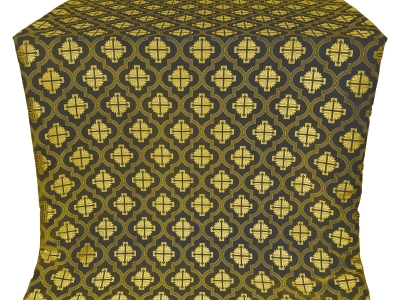 Ladoga posad silk (rayon brocade) (black/gold)